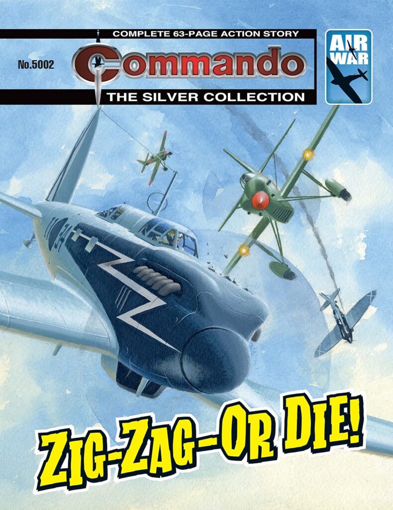 Commando 5002 – Zig-Zag - or Die!
Originally Commando No. 2536 (January 1992)
Story: K P MacKenzie Art: Jose Maria Jorge Cover: Ian Kennedy