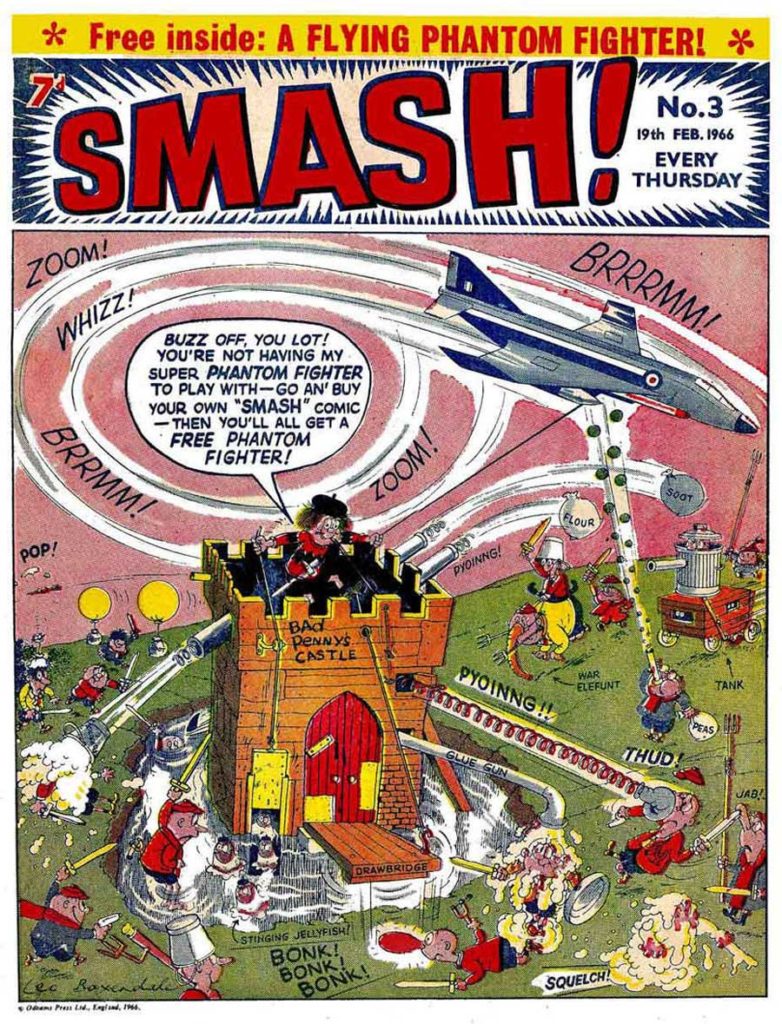 The cover of SMASH! Issue Three featuring Bad Penny, signed by Leo Baxendale 