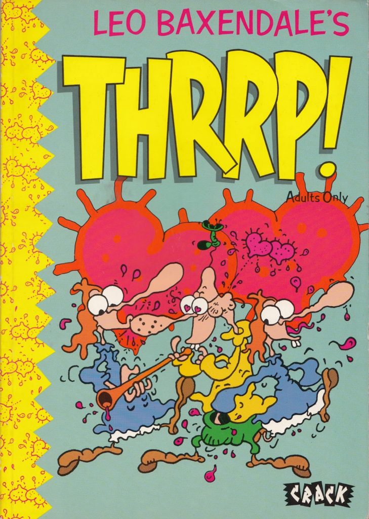 The cover of Leo Baxendale's THRRP!, an adult comic book, published by Knockabout.