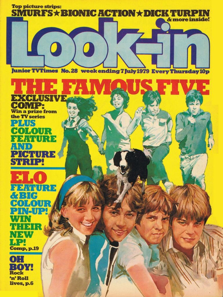 The Famous Five on the cover of Look-In, cover dated 7th July 1979