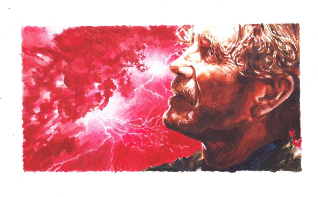 Paul McGann as the Eighth Doctor and 'The Oncoming Storm". Art by Richard Piers Rayner