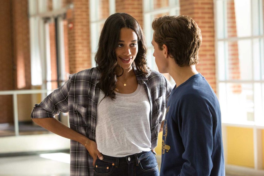 Laura Harrier and Tom Holland in Spider-Man-Homecoming