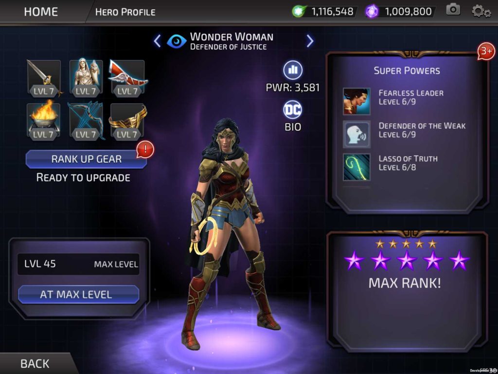 DC Legends - Wonder Woman Character Data