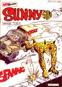 The first cover of the French comic Sunny Sun. The Leopard from Lime Street is drawn here by Chiomenti