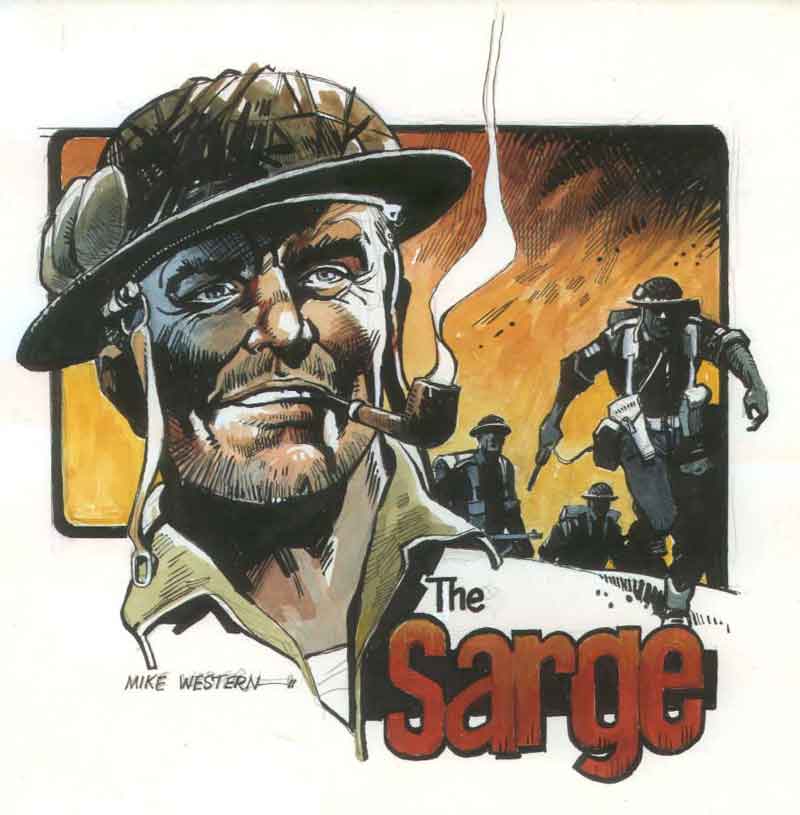 Mike Western's illustration of The Sarge which he gave to Rufus Dayglo