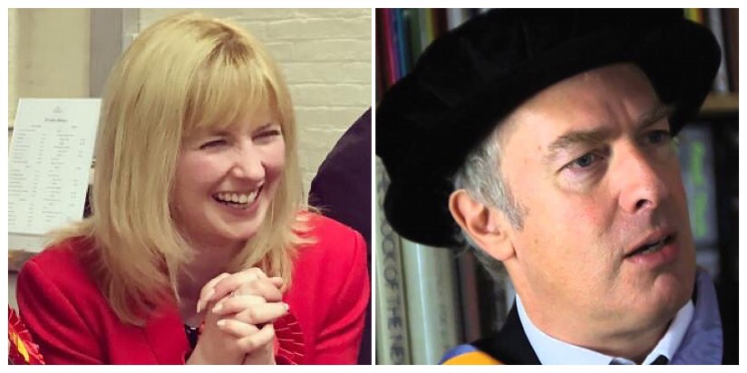 Rosie Duffield MP and Guardian cartoonist Martin Rowson