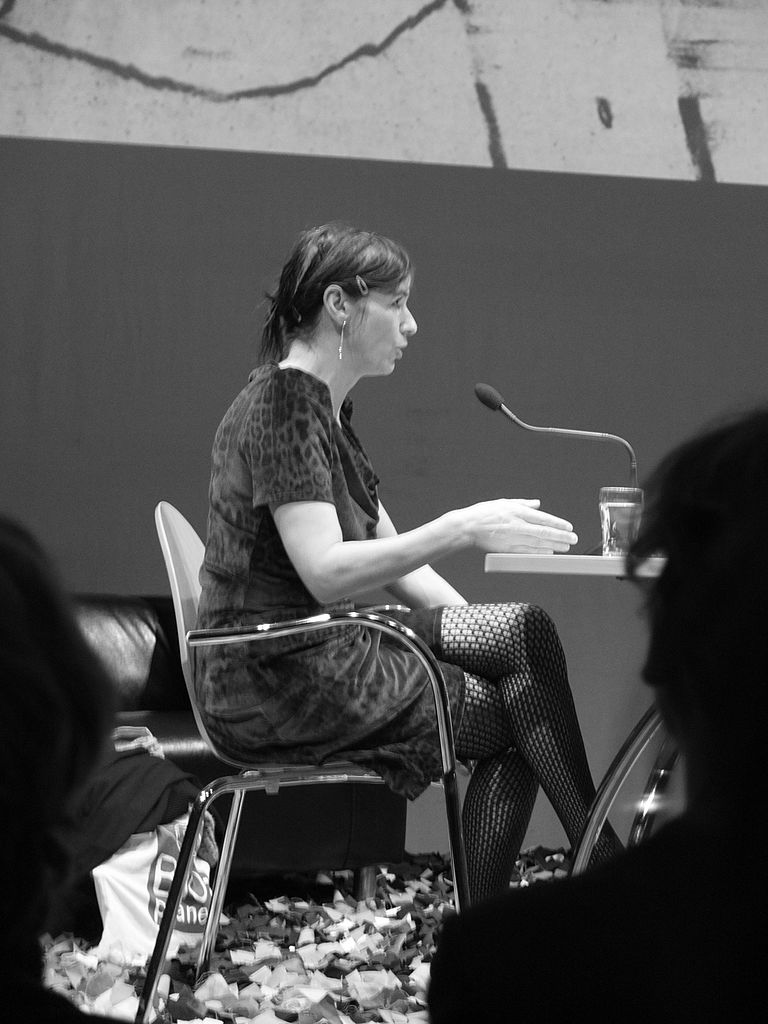 Dominique Goblet at the Writers Unlimited-festival in The Hague (February 2015). Photo: R.J.W. Usher (Licensed under the Creative Commons Attribution-Share Alike 4.0 International license)
