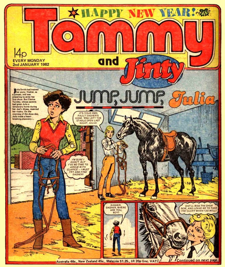 Tammy and Jinty cover dated 2nd January 1982 - art by Giorgio Giorgetti