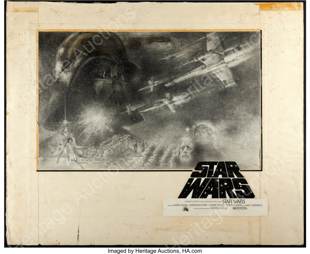 Star Wars (20th Century Fox, 1977). Tom Jung Half Sheet Concept Artwork (30" X 24") and Half Sheet (22" X 28")