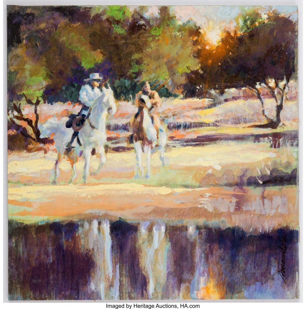 Sal Amendola - Lone Ranger and Tonto Preliminary Painting Original Art