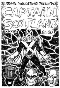 A rare, early version of Captain Scotland inspired by the look of Captain Britain as developed by artist Alan Davis