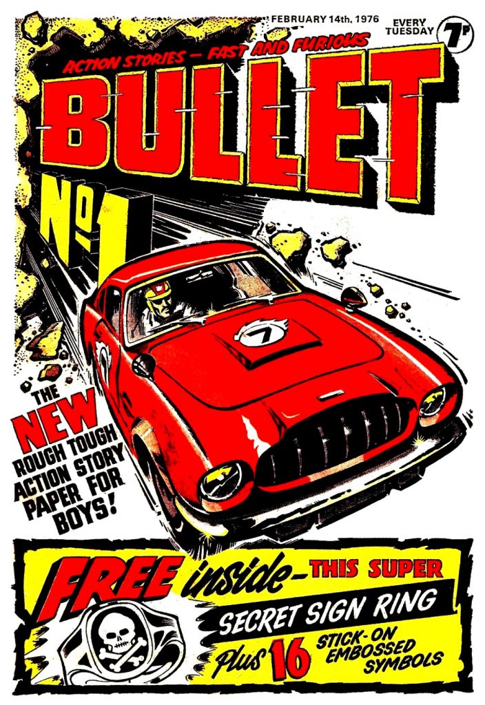 Bullet Issue One - Cover. Cover art by Jeff Bevan (thanks to Calum Laird for identifying the artist)