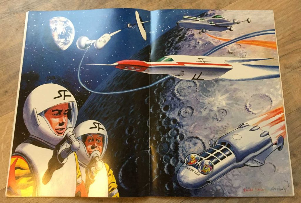 An illustration of the 1960s take on Dan Dare for Spaceship Away Part 18, art by Don Harley and Gerald Palmer
