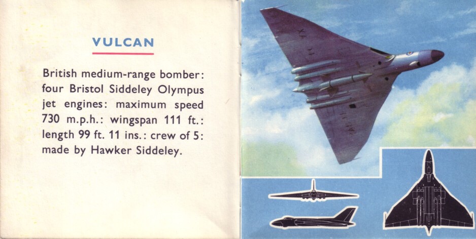 An illustration of a Vulcan bomber for Planes Book One by Gerald Palmer
