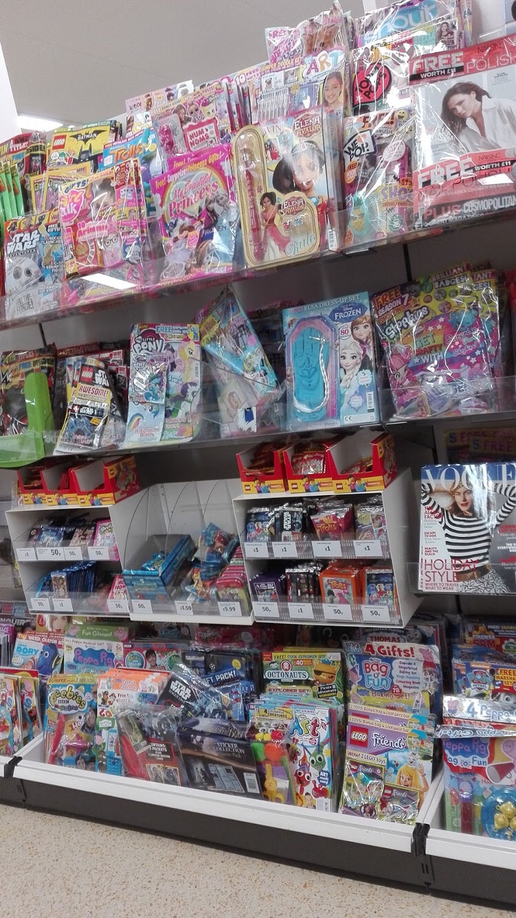 Comics in an ASDA store in England. Photo: Lew Stringer