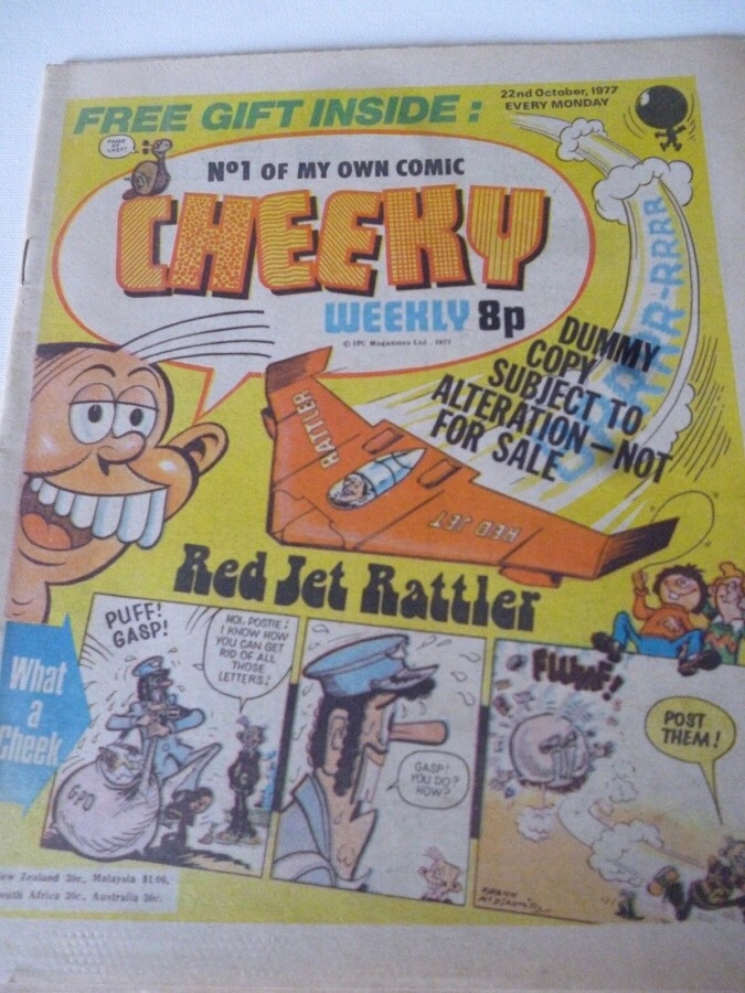 The dummy cover of Cheeky Weekly Issue One