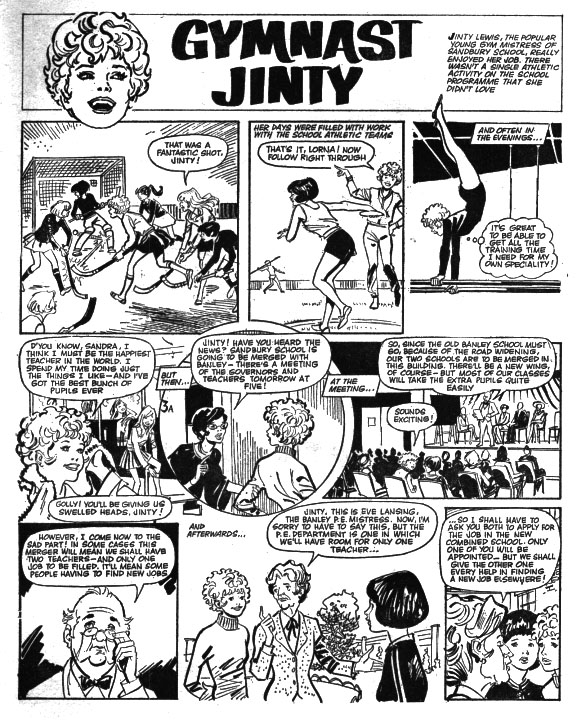 “Gymnast Jinty”, from June and School Friend cover dated 4th September 1971