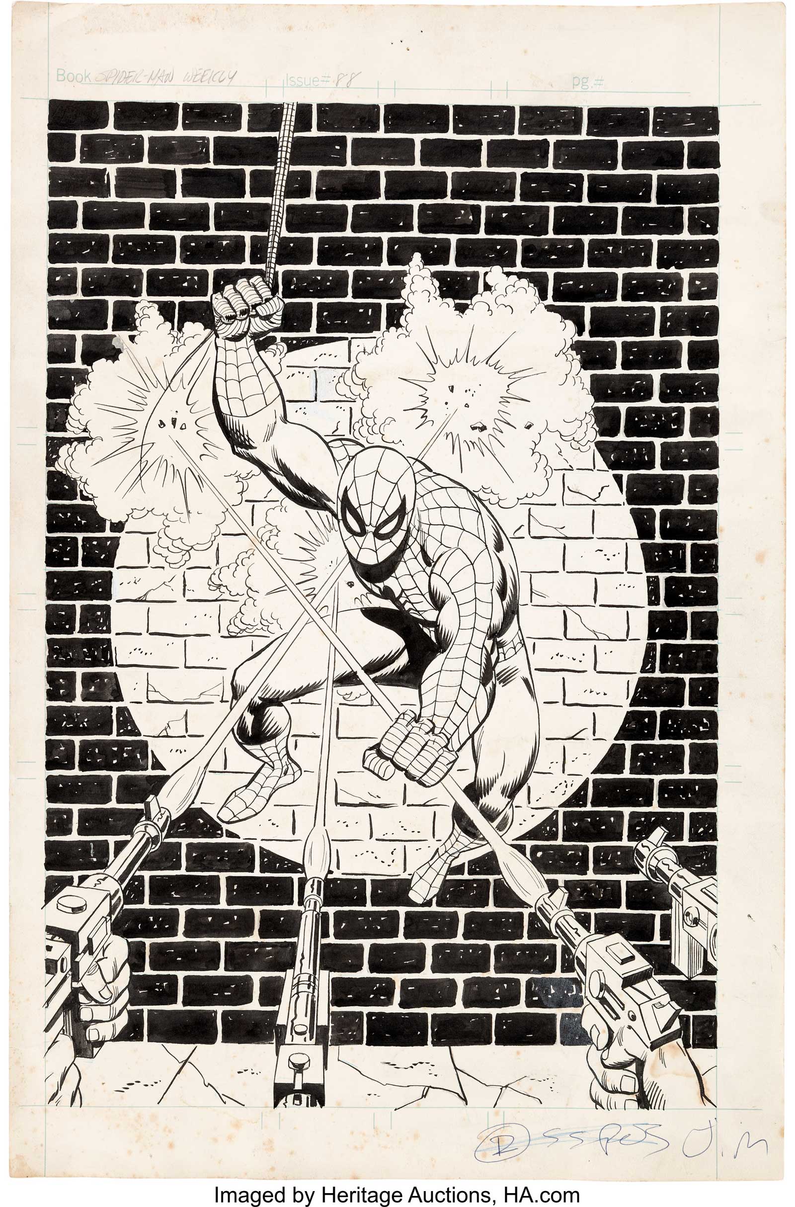 Sal Buscema and Mike Esposito (art team attributed) Spider-Man Comics Weekly #88 Cover, published in 1974. A great original cover for the UK reprint of Amazing Spider-Man #70.