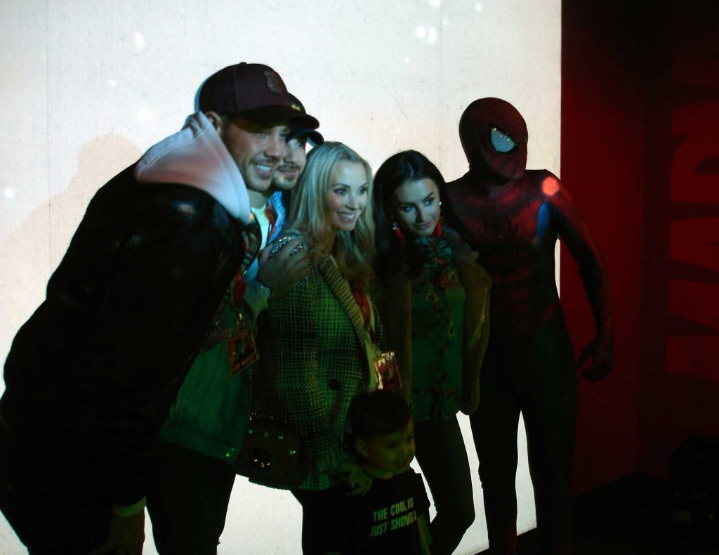 When Marvel Superheroes met Love Island. The opening night of the new Marvel Superheroes exhibit at Madame Tussauds Blackpool. Photo: John Freeman