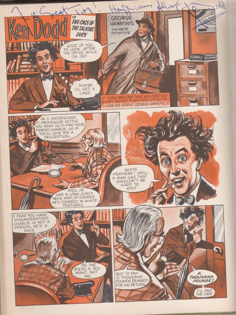 Ken Dodd as he appeared in TV Express Annual 1962 - Tim's signed copy