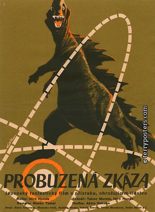 Gozilla, King of Monsters (1956). Art by František Kardaus