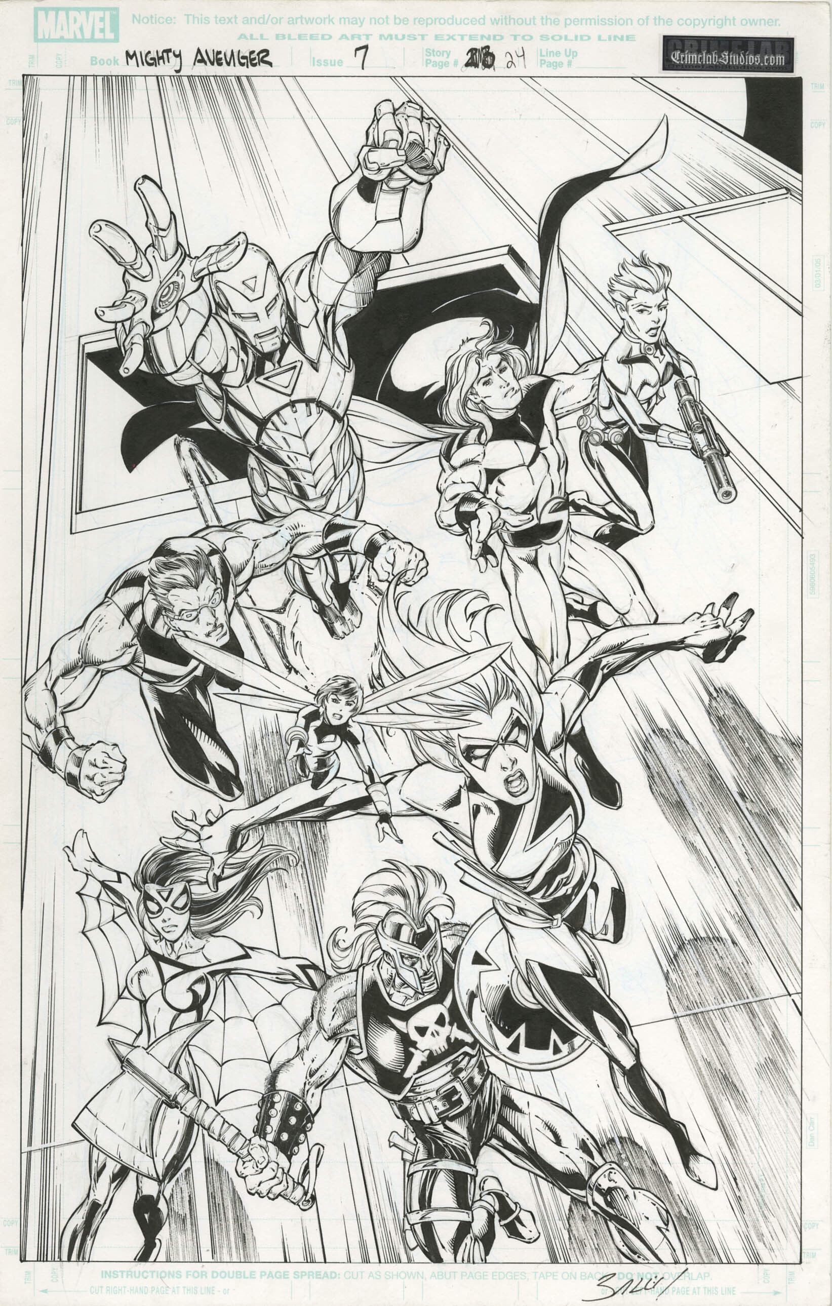 Mighty Avengers (#7) splash by Mark Bagley