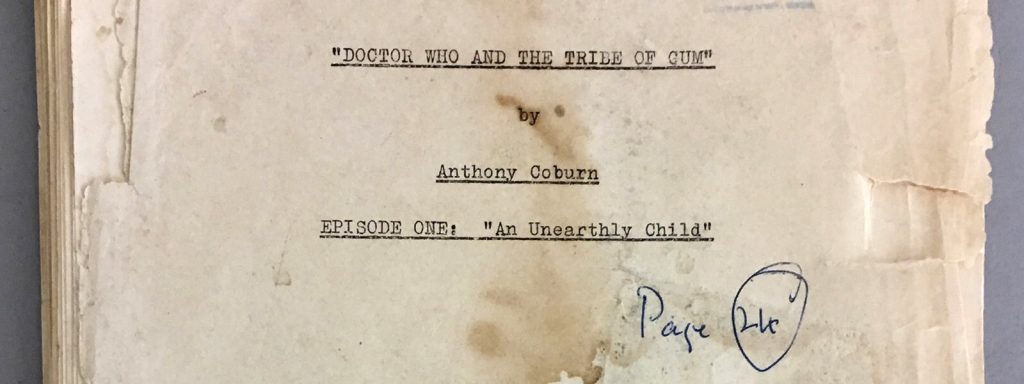 William Hartnell’s “An Unearthly Child” Doctor Who script SNIP