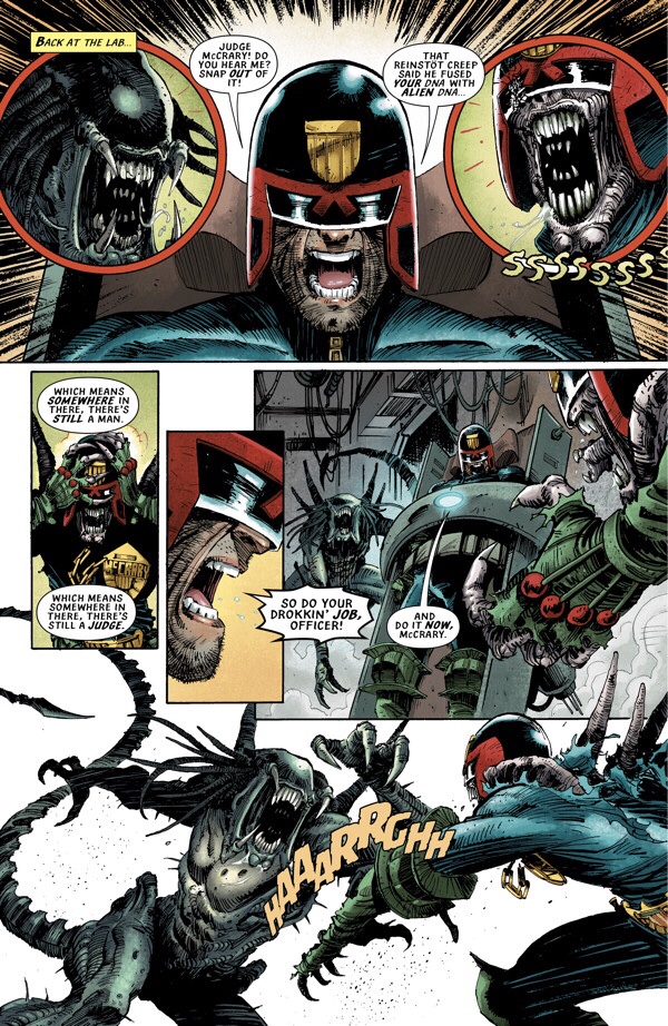 Art from Predator versus Judge Dredd versus Aliens #3 by Christopher Mooneyham