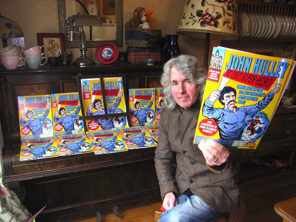Tim Quinn with copies of the latest FAB 4000 comic