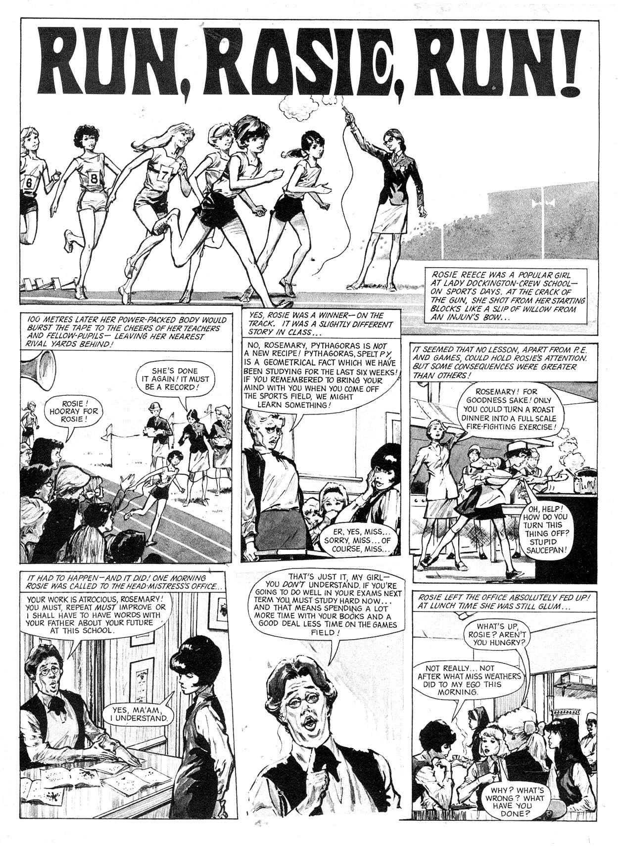 “Run Rosie, Run” Idrawn by “B. Jackson” for the Daily Mirror Book for Girls 1971