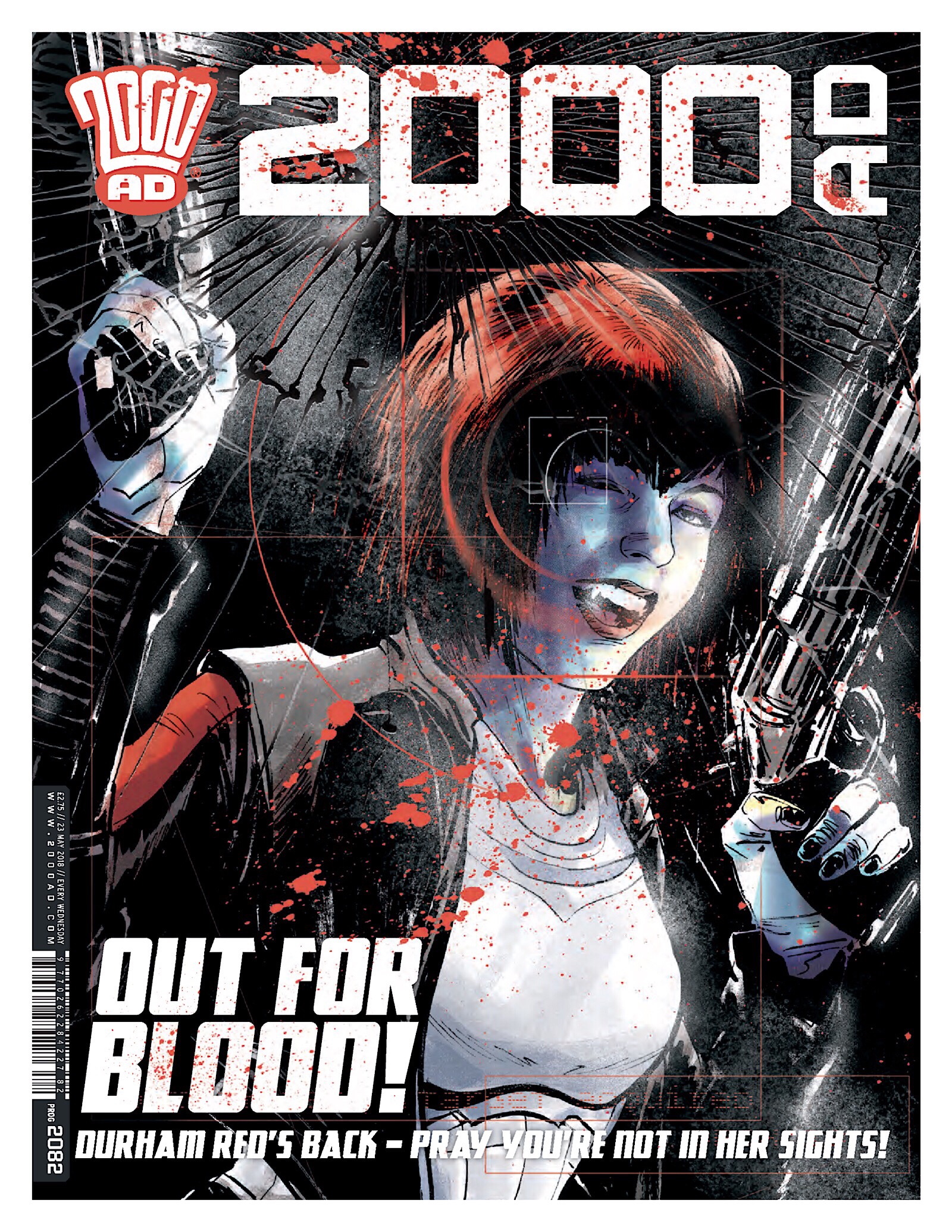 2000AD Prog 2082 - Durham Red. Cover by Jimmy Broxton