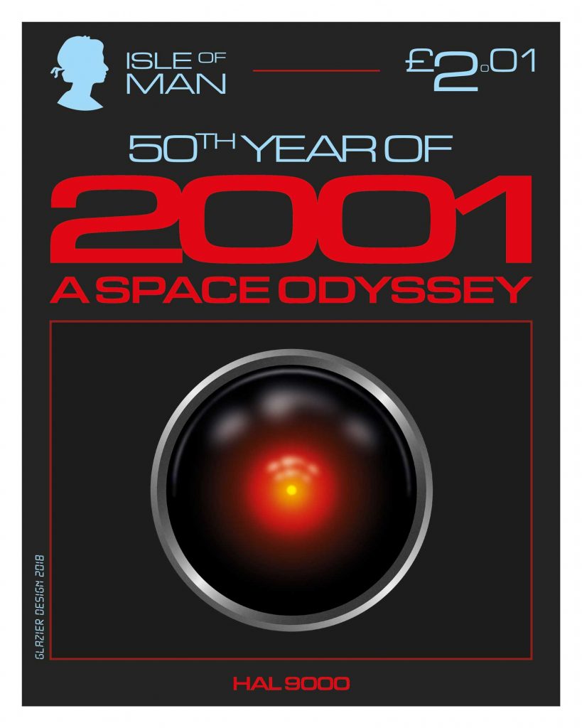 50 Years of 2001: A Space Odyssey - Isle of Man Stamps - Hal