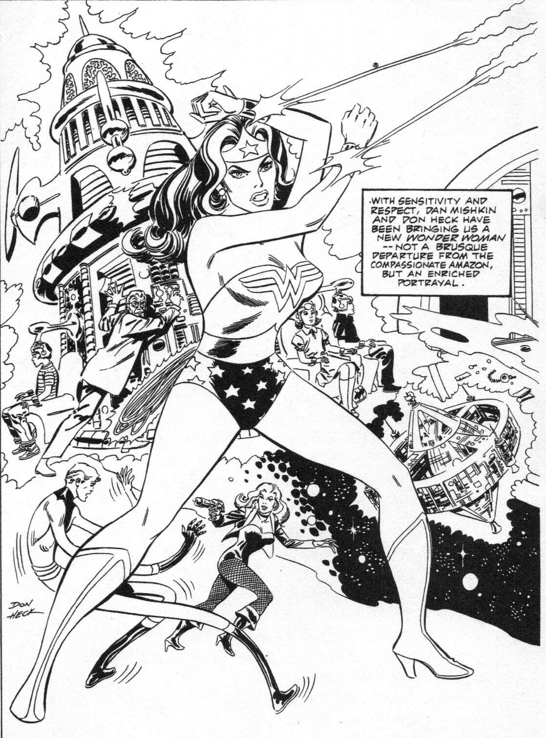 Wonder Woman by Don Heck, published in a DC Comics “Sampler” back in 1983,reprinted in Alter Ego #13