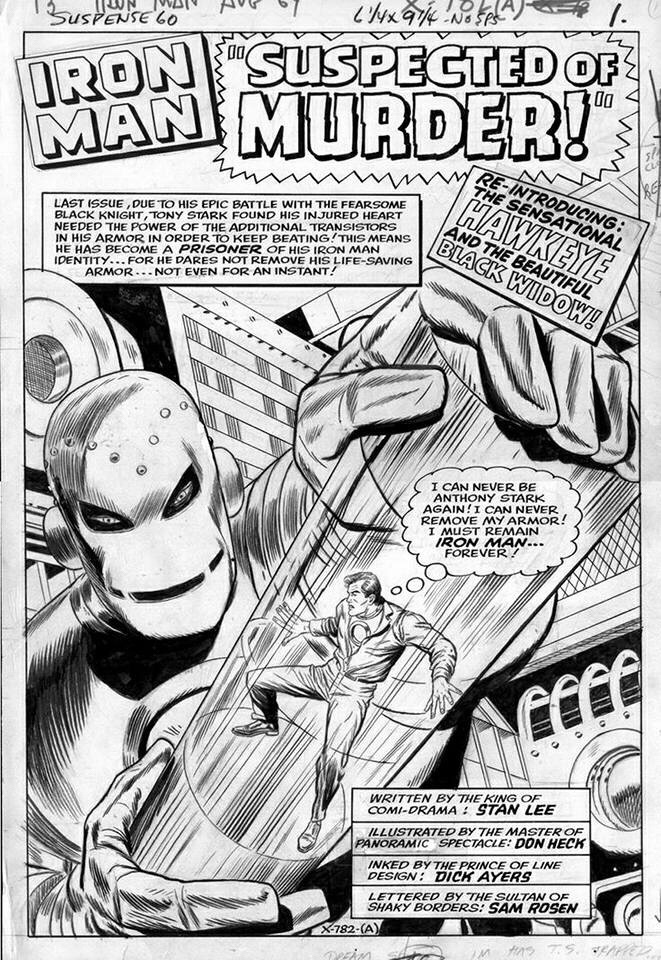 The opening page of the Iron Man story for Tales of Suspense #60, art by Don Heck