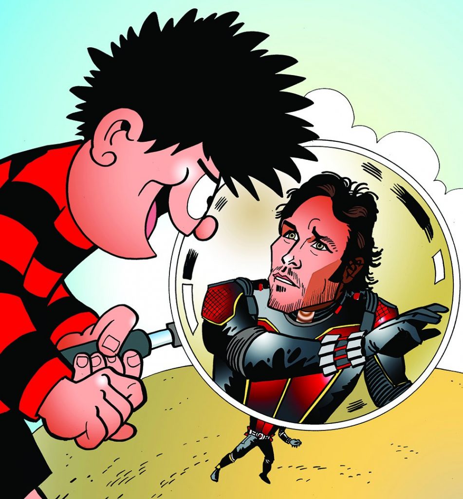 Ant Man star Paul Rudd is just one of many fans of the Beano. He was given copies of the comic during his appearance on The One Show recently. Art © Beano Studios