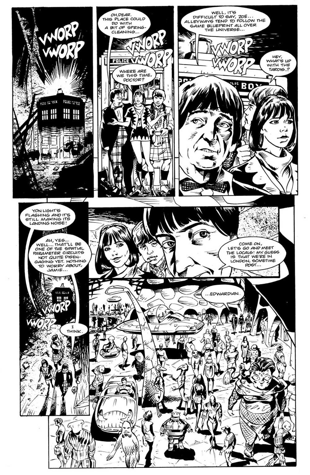 "Land of the Blind", a Second Doctor story by Scott Gray, drawn by Lee Sullivan