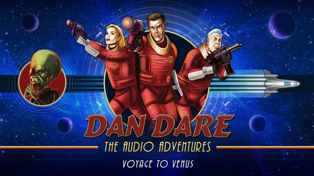 New art for the Dan Dare Audio Adventure "Voyage to Venus", created to coincide with the Radio 4 Extra release. Designed by Mark Plastow with art by Brian Williamson.