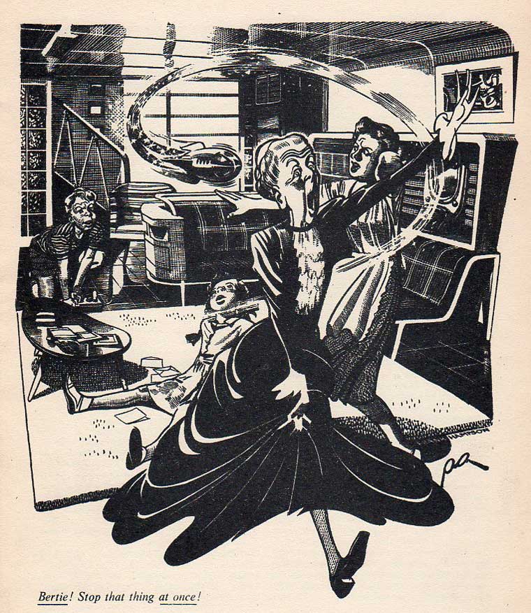 "Aunt Anastasia comes to stay" in the 1953 Dan Dare Spacebook by Frank Hampson