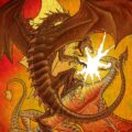 Cover art for Drawing Dragons by Jim Hansen, coloured by John Michael Burns