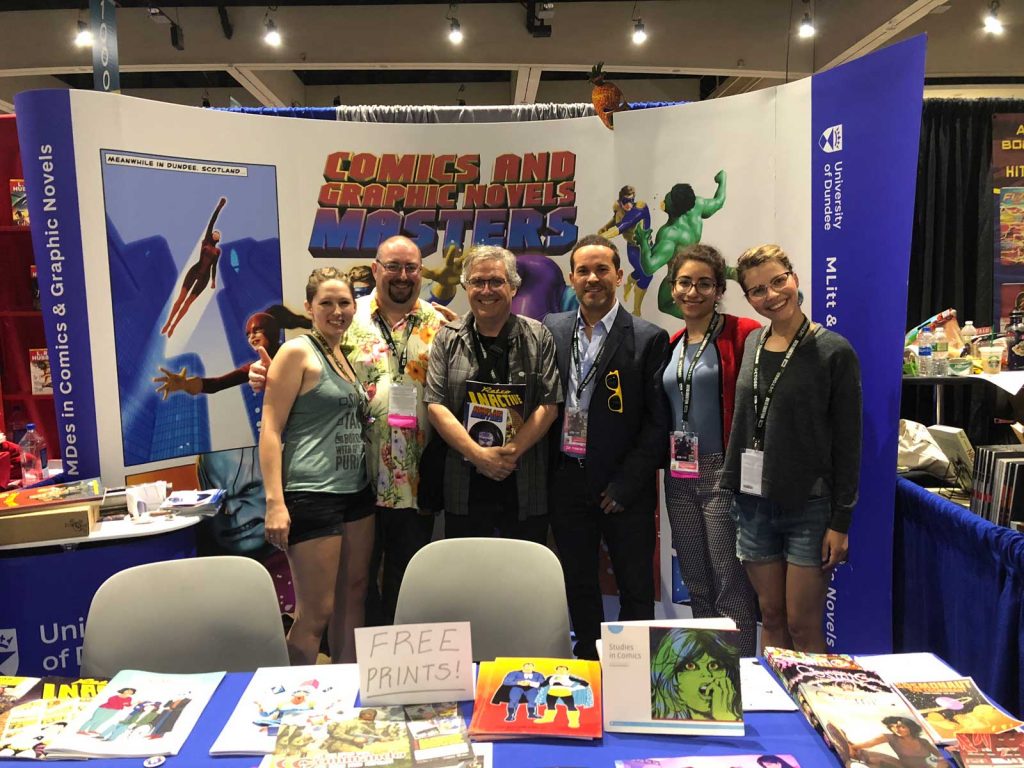 The University of Dundee tam at San Diego Comic Con 2018 with Scott McCloud (centre)