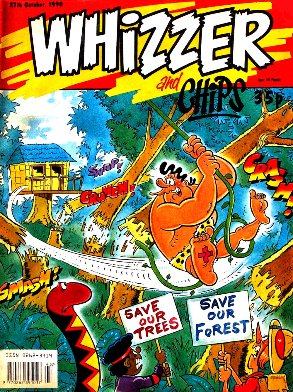 Jimmy Hansen’s cover for the last issue of Whizzer and Chips, published in October 1990