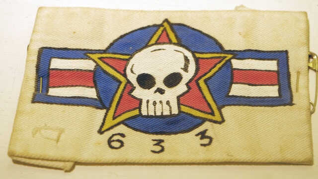 Alan Martin's 633 Squadron Patch. Hand painted by Jamie Hewlett and Philip Bond, 1986