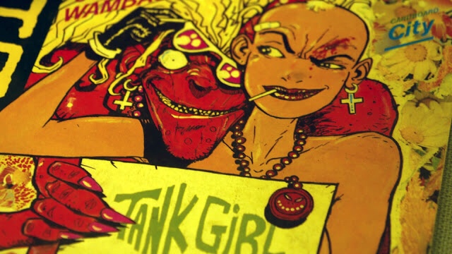Issue 6 of Deadline Magazine, published in 1989, featuring Tank Girl and the Devil as cover stars, art by - Jamie Hewlett