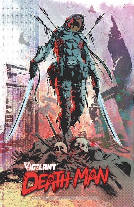 Death Man from Rebellion’s superhero series The Vigilant. Art by Simon Coleby