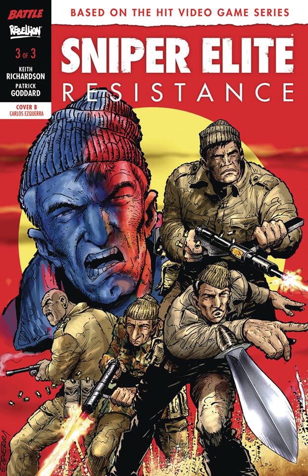 Carlos recently provided this variant cover for Rebellion's Battle-inspired title Sniper Elite: Resistance (for #3), which sees the return of the Rat Pack