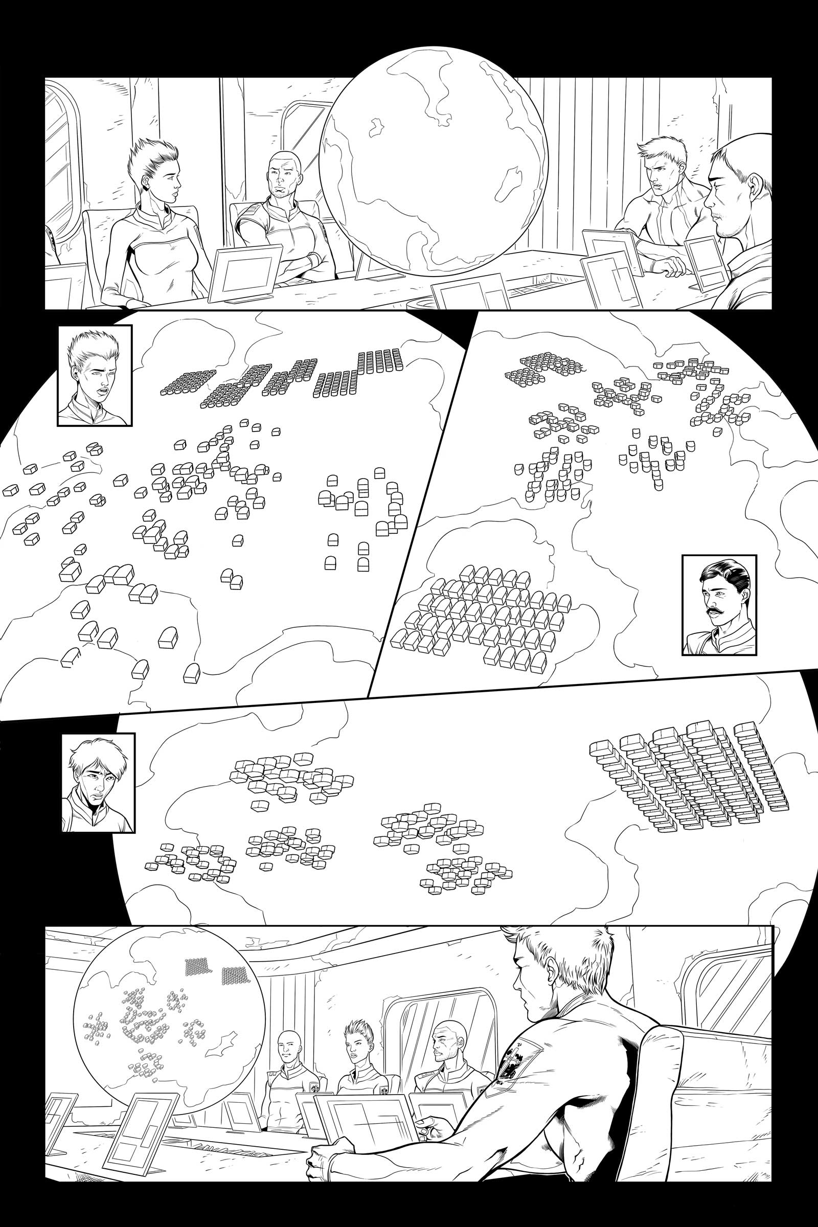 The page from Lost Fleet #4 with a revised look thanks to John Hemry's input
