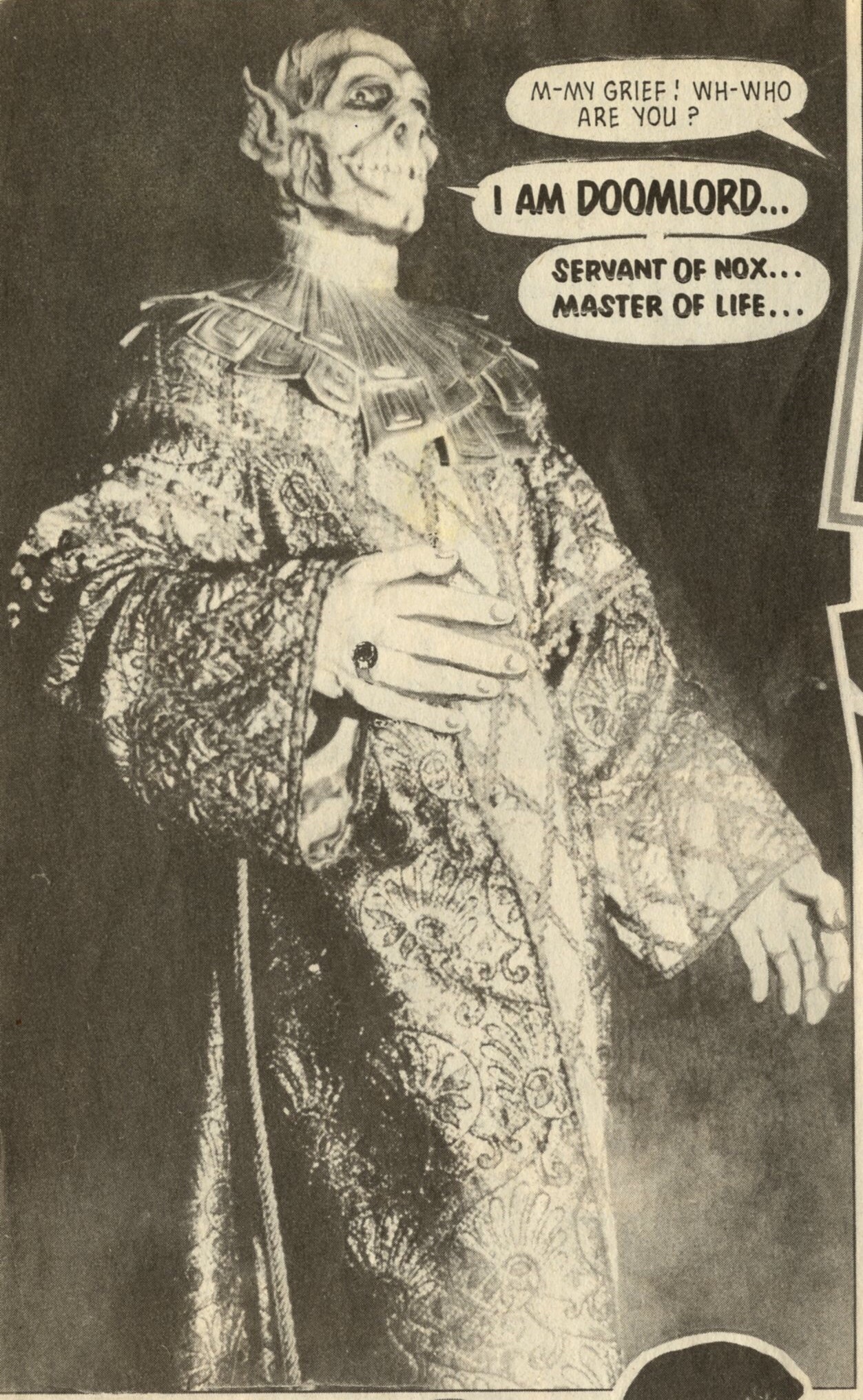 The first appearance of Doomlord, in the 1980s Eagle