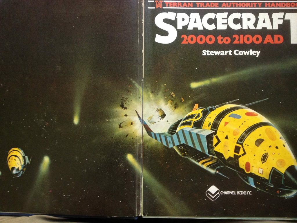 The opening pages of Spacecraft 2000 to 2100 AD. The art by Chris Foss was used as the cover of the Japanese edition