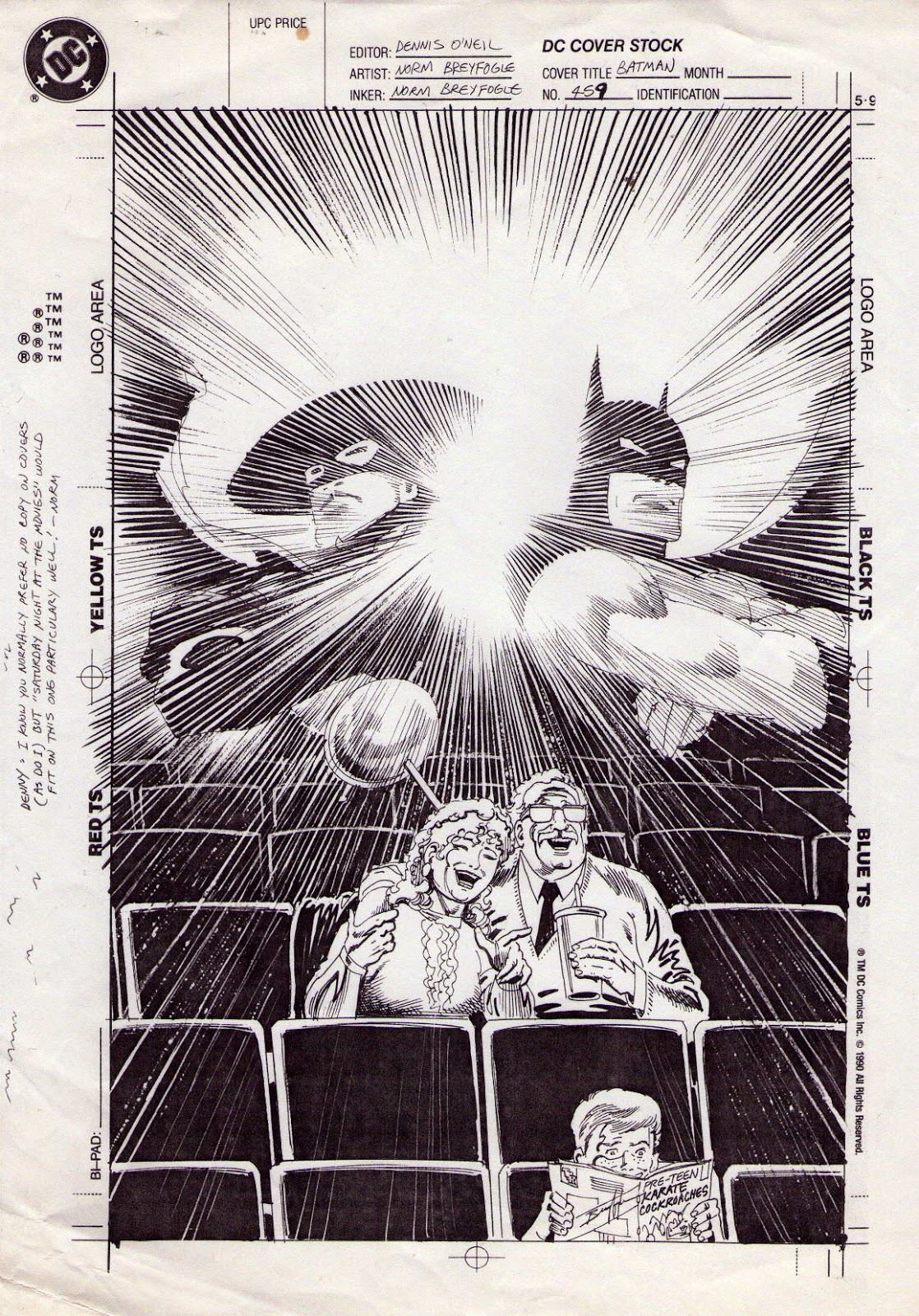  The original pencil/inks for Batman 459 by Norm Breyfogle