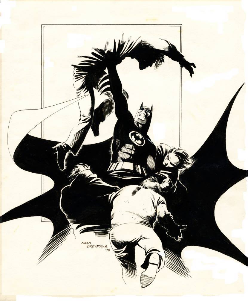 A Batman illustration by Norm Breyfogle, drawn during his senior year of high school. Via the Norm Breyfogle - The Art of Batman Facebook Group 